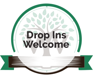 Drop Ins Welcome badge